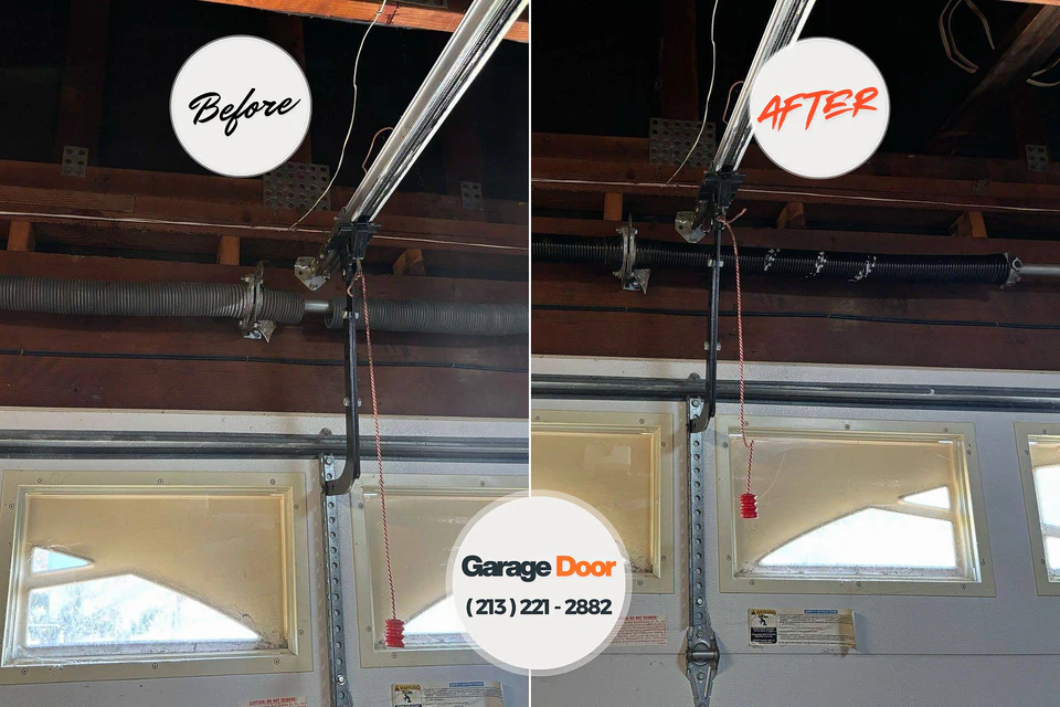 Before and after: garage door repair Marion Oaks, FL